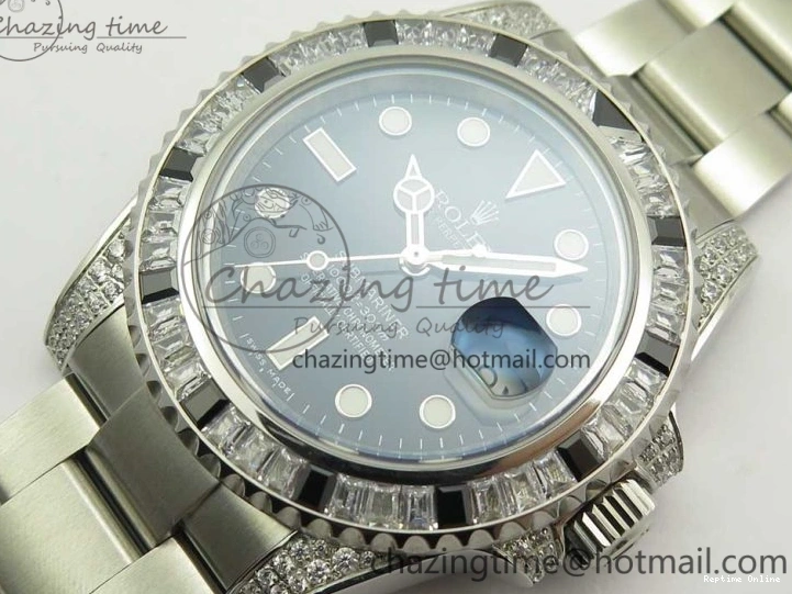 0504 GoAnywhere Submariner Black Diamond Bezel SS GSF Best Edition Black Dial On SS Bracelet A 3270